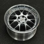 XL DUAL SERIES-003 two-piece modular forged wheel front face with classic silver mesh spokes and polished stepped lip