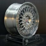 XL DUAL SERIES-006 aerospace 6061-T6 forged rim displaying brushed silver lace mesh and exposed hardware