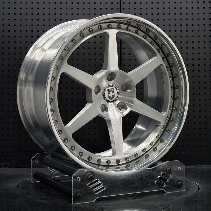 XL-DUAL-SERIES-007 6-Spoke Geometry & Hardware Craftsmanship Detail XL DUAL SERIES-007 aerospace 6061-T6 forged rim displaying hand-brushed silver 6-spoke grain and exposed hardware