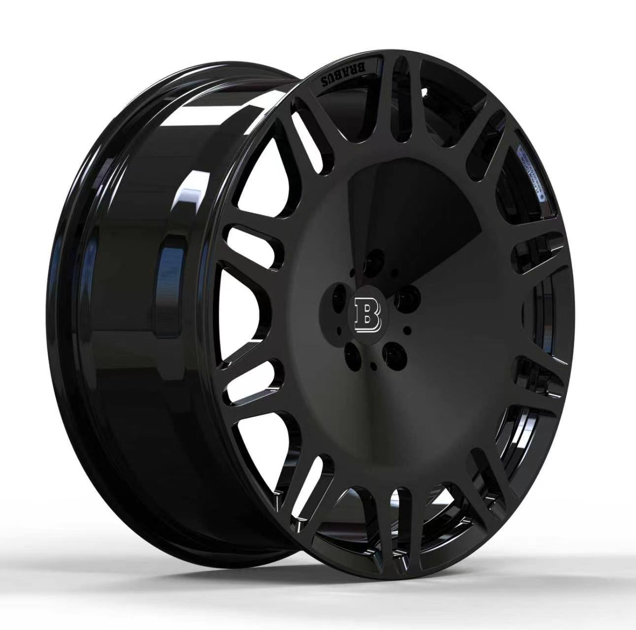 XL-MONO-SERIES-002 Gloss Black Monoblock Forged Wheel - Main XL MONO SERIES-002 gloss bright black monoblock forged wheel 6061-T6 big disc concave luxury rim for Maybach GLS G-Class