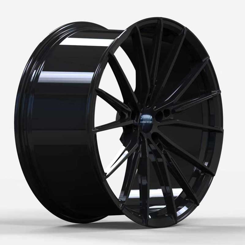 XL-MONO-SERIES-005 Gloss Black Multispoke Forged Wheel - Main XL MONO SERIES-005 gloss black multispoke monoblock forged wheel luxury concave rim for Range Rover Sport Defender