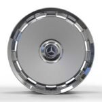 XL MONO SERIES-007 one-piece forged wheel front face symmetry showing perimeter cooling slots and Mercedes star cap