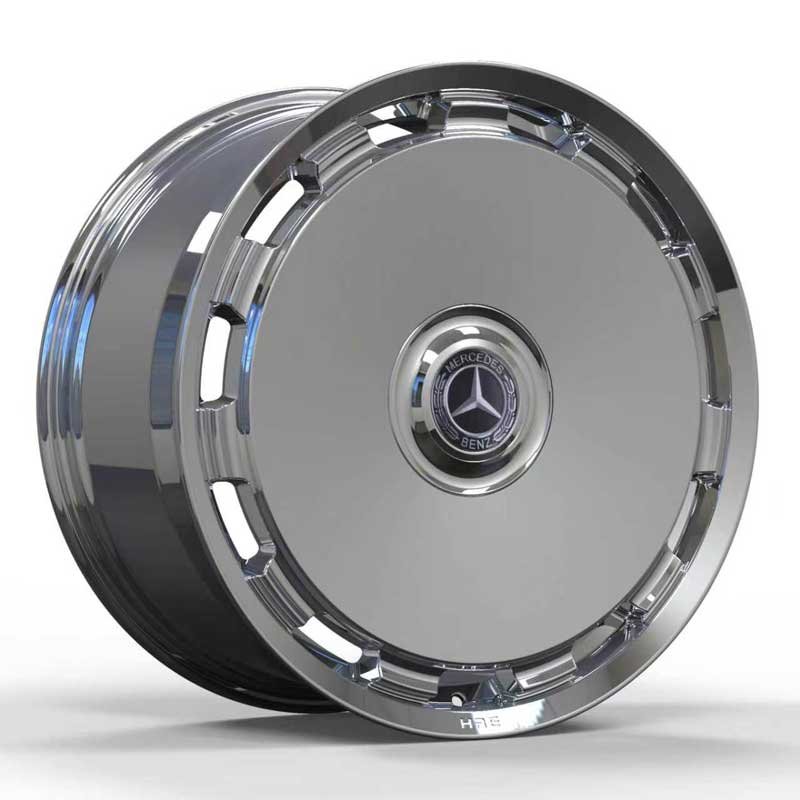 XL-MONO-SERIES-007 Mirror Polished Forged Wheel - Main XL MONO SERIES-007 full mirror polished chrome solid disc monoblock forged wheel for Mercedes-Maybach S-Class and GLS
