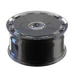 XL MONO SERIES-007 custom forged wheel top-angle view showing polished disc flatness and deep wheel barrel