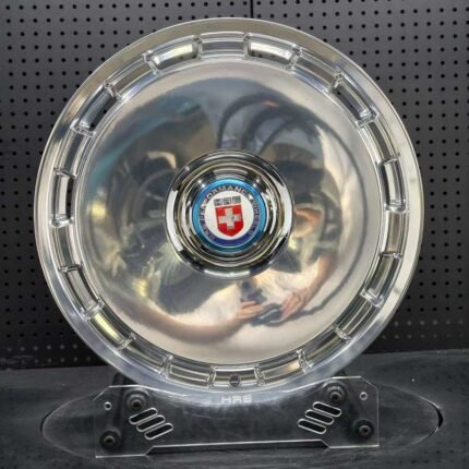 XL MONO SERIES-009 full mirror polished solid disc monoblock forged wheel front face with HRE center cap for luxury sedans