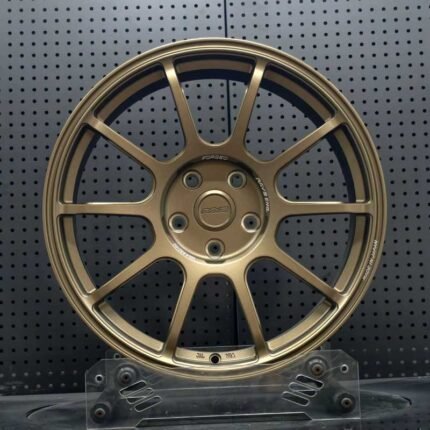 XL MONO SERIES-015 matte bronze 10-spoke monoblock forged racing wheel front face with JWL VIA certification