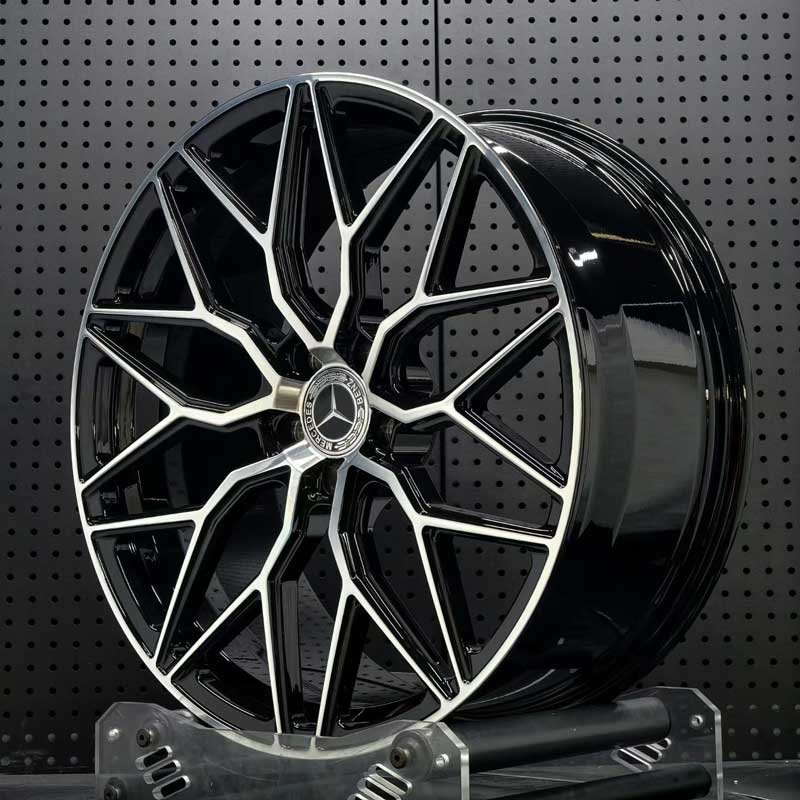 XL-MONO-SERIES-022 Concave Profile & Barrel Depth XL MONO SERIES-022 deep concave two-tone forged alloy rim angled view showing barrel depth and Mercedes star hub