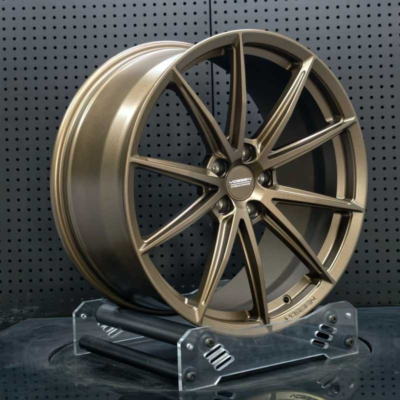 XL-MONO-SERIES-034 Spoke Geometry & Finish Detail XL MONO SERIES-034 aerospace 6061-T6 forged rim displaying split Y-spoke contours and satin bronze finish