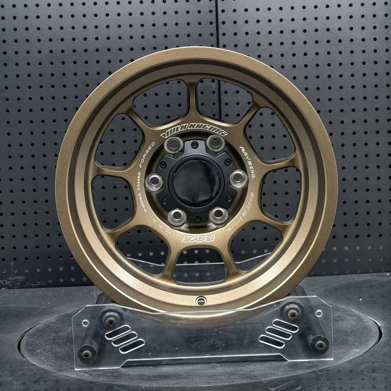 XL-OFF-ROAD-SERIES-001 Matte Bronze 7-Spoke Forged Wheel - Front Face XL OFF-ROAD SERIES-001 matte bronze 7-spoke heavy-duty 4x4 forged wheel front face with 6-lug hub for trucks and SUVs