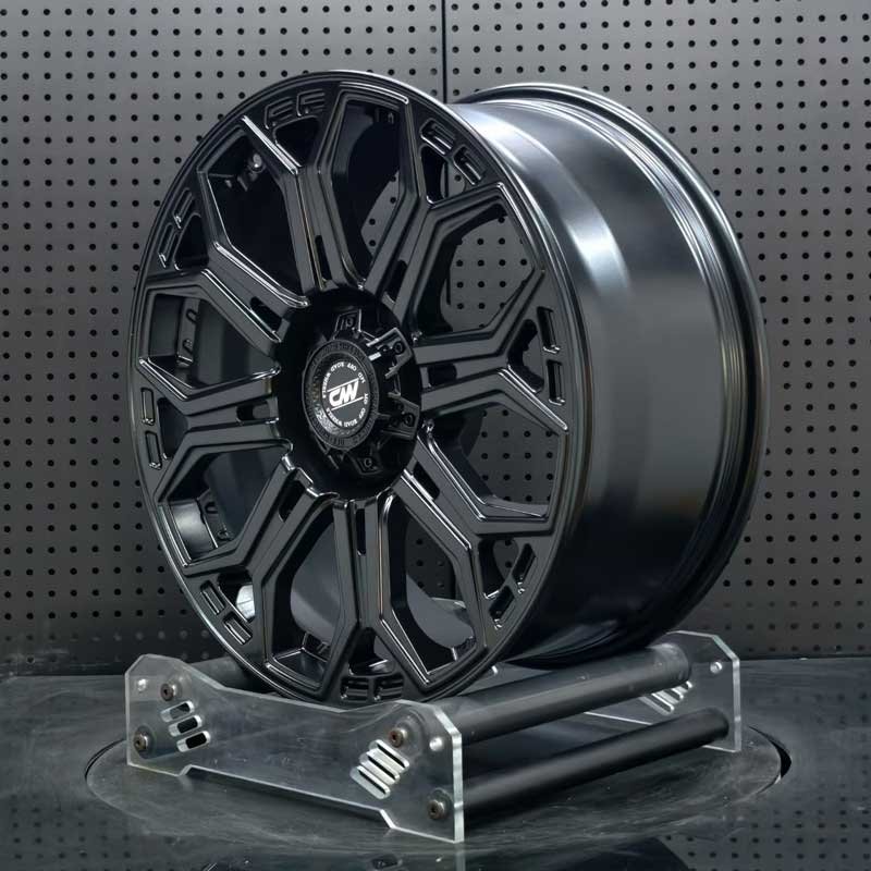 XL-OFF-ROAD-SERIES-005 Spoke Geometry & Finish Detail XL OFF-ROAD SERIES-005 aerospace 6061-T6 forged rim displaying geometric split Y-spoke contours and perimeter relief pockets